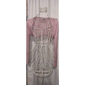 Nice oltre Cardigan Size XL Women purple and gold  Knit Open Front Silky Lightwe